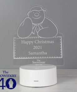 Personalised The Snowman LED Colour Changing Decoration & Night Light