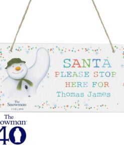 Personalised The Snowman Let it Snow Santa Stop Here Wooden Sign