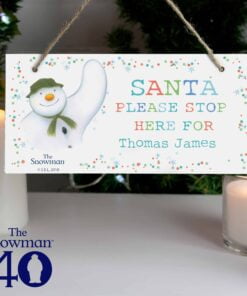 Personalised The Snowman Let it Snow Santa Stop Here Wooden Sign