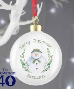 Personalised The Snowman Winter Garden Bauble