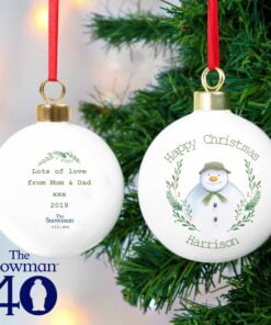 Personalised The Snowman Winter Garden Bauble