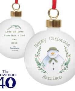 Personalised The Snowman Winter Garden Bauble