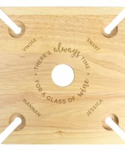 Personalised …Time For a Glass of Wine Four Wine Glass Holder & Bottle Butler