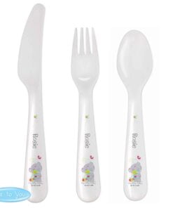 Personalised Tiny Tatty Teddy Cuddle Bug 3 Piece Plastic Cutlery Set