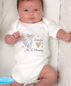 Personalised Tiny Tatty Teddy I Heart 0-3 Months Baby Vest