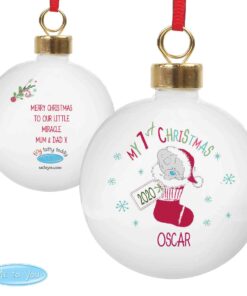 Personalised Tiny Tatty Teddy My 1st Christmas Stocking Bauble