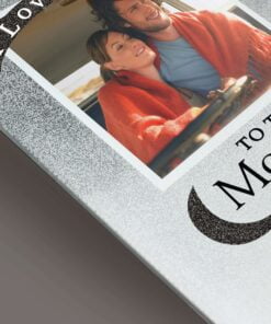 Personalised To the Moon and Back 4×4 Glitter Glass Photo Frame