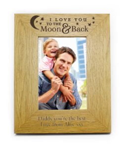 Personalised ‘To the Moon and Back’ 4×6 Oak Finish Photo Frame