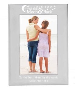 Personalised To the Moon and Back… 4×6 Silver Photo Frame