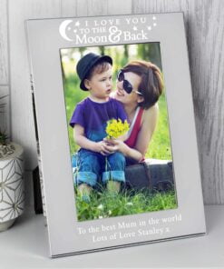 Personalised To the Moon and Back… 4×6 Silver Photo Frame