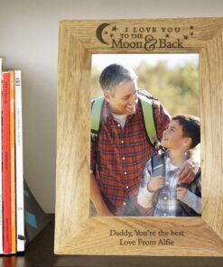 Personalised To the Moon and Back… 5×7 Wooden Photo Frame