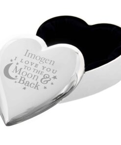 Personalised To the Moon and Back Heart Trinket Box