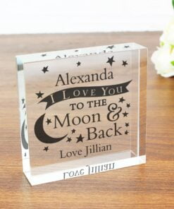 Personalised To the Moon and Back… Large Crystal Token