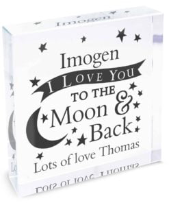 Personalised To the Moon and Back… Large Crystal Token