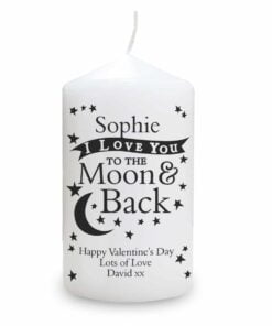 Personalised To the Moon and Back… Pillar Candle