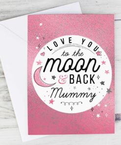 Personalised To The Moon & Back Pink Card