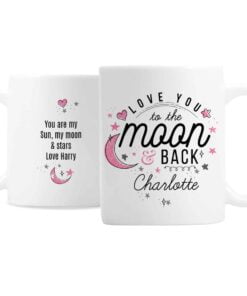 Personalised To The Moon & Back Pink Mug