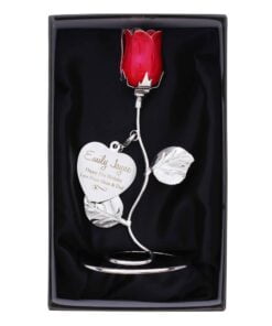 Personalised Together Forever Red Rose Bud Ornament