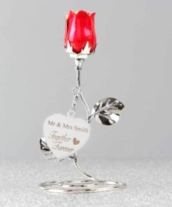 Personalised Together Forever Red Rose Bud Ornament