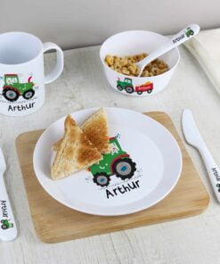 Personalised Tractor 3 Piece Plastic Cutlery Set