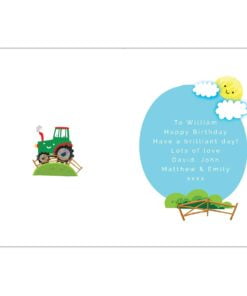 Personalised Tractor Birthday Card