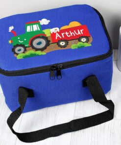 Personalised Tractor Blue Lunch Bag
