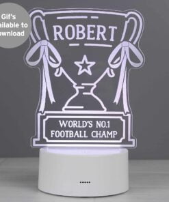 Personalised Trophy LED Colour Changing Night Light