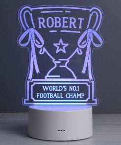 Personalised Trophy LED Colour Changing Night Light