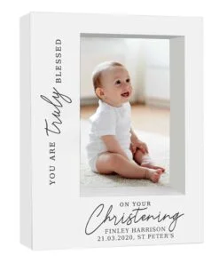Personalised ‘Truly Blessed’ Christening 5×7 Box Photo Frame