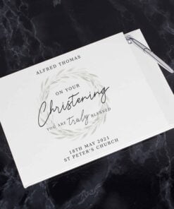 Personalised ‘Truly Blessed’ Christening Hardback Guest Book & Pen