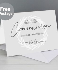 Personalised Truly Blessed First Holy Communion Card