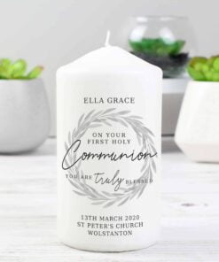 Personalised ‘Truly Blessed’ First Holy Communion Pillar Candle