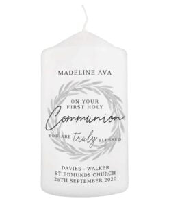 Personalised ‘Truly Blessed’ First Holy Communion Pillar Candle
