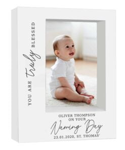 Personalised ‘Truly Blessed’ Naming Day 5×7 Box Photo Frame