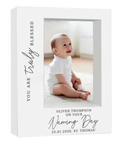 Personalised ‘Truly Blessed’ Naming Day 5×7 Box Photo Frame