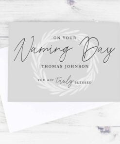 Personalised Truly Blessed Naming Day Card