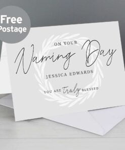 Personalised Truly Blessed Naming Day Card