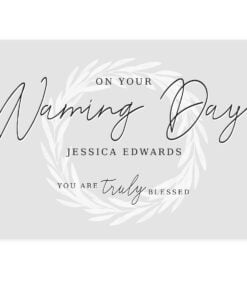 Personalised Truly Blessed Naming Day Card