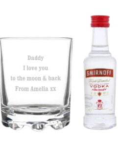 Personalised Tumbler and Smirnoff Vodka Miniature Set