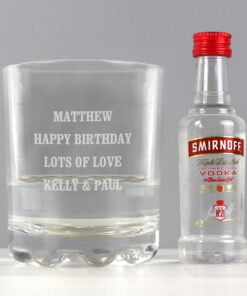 Personalised Tumbler and Smirnoff Vodka Miniature Set