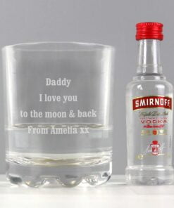 Personalised Tumbler and Smirnoff Vodka Miniature Set