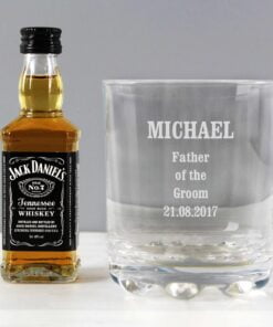 Personalised Tumbler and Whiskey Miniature Set