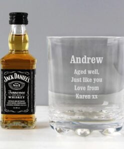Personalised Tumbler and Whiskey Miniature Set