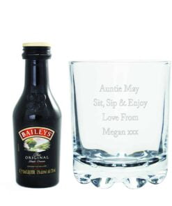 Personalised Tumbler & Baileys Miniature Set