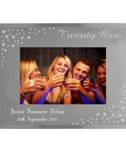 Personalised Twenty One Diamante 6×4 Glass Photo