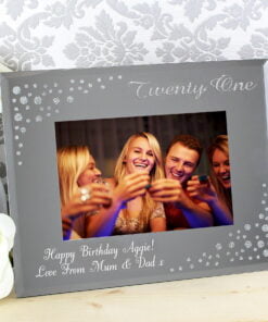 Personalised Twenty One Diamante 6×4 Glass Photo