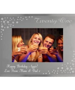 Personalised Twenty One Diamante 6×4 Glass Photo