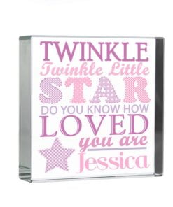 Personalised Twinkle Girls Large Crystal Token