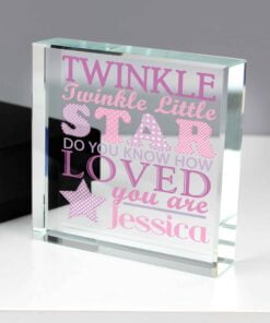Personalised Twinkle Girls Large Crystal Token