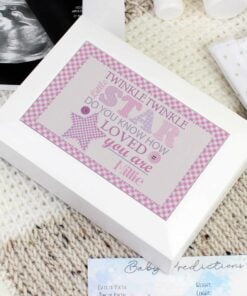 Personalised Twinkle Girls White Keepsake Box